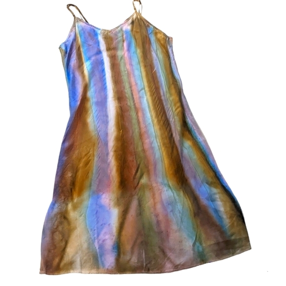 Jennifer Eve Art Dresses & Skirts - Handpainted Charmeuse satin Dress. Original. One of a kind wearable art Boho